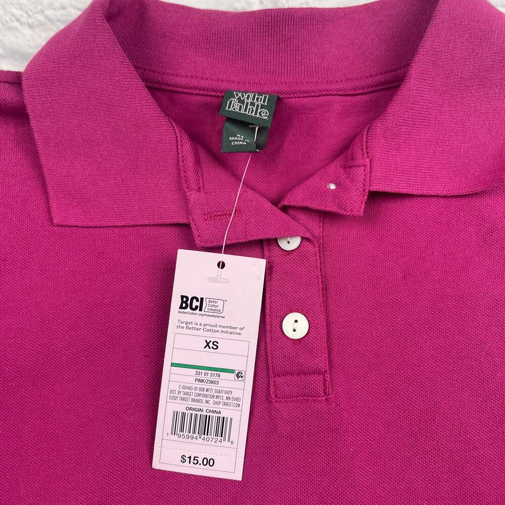 Wild Fable Fuchsia Crop Polo Shirt Size XS